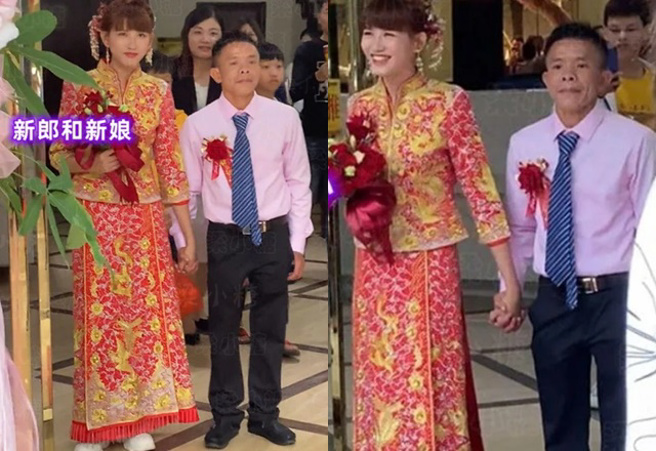 廣東19歲長腿辣妹嫁30歲矮大叔，網哭喊：我到底輸在哪裡。（圖／翻攝自中國網）
