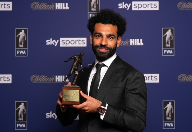 萨拉赫第二度被选为 FWA (Football Writers' Association) 年度最佳球员（图片来源︰达志影像）