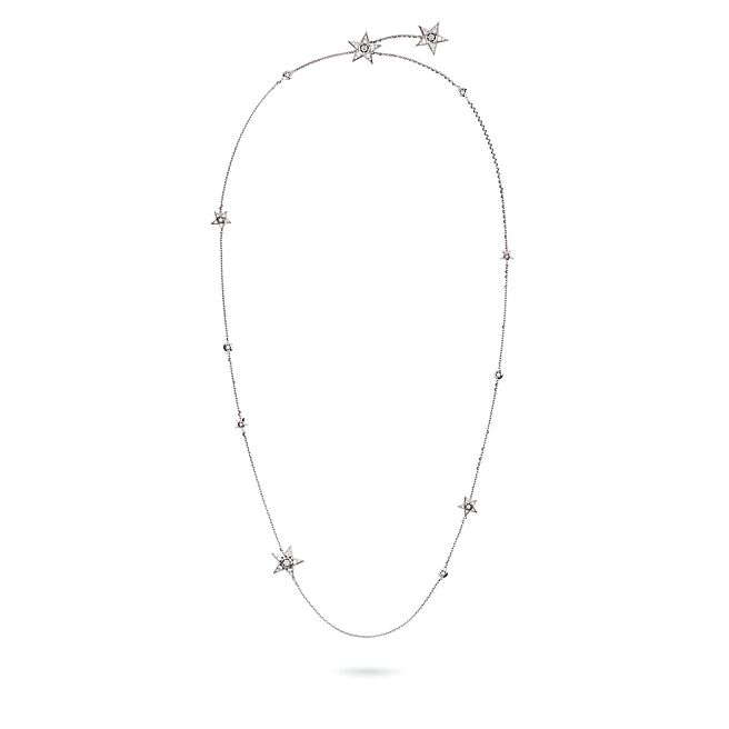 香奈兒Les Infinis de Comete可轉換式長項鍊，可轉換成Y字鍊、腰鍊和手鍊佩戴，122萬2000元。（CHANEL提供）