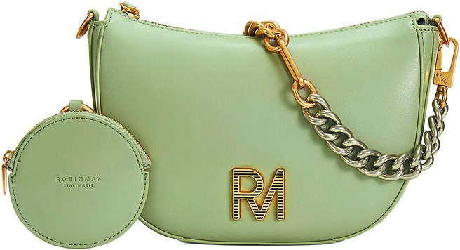 ROBINMAY铂斯皇冠斜背包，灰绿，2480元。（ROBINMAY提供）