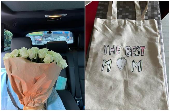 陶子昨在脸书分享老公、儿子送她的母亲节礼物，令她感动不已。（摘自脸书）