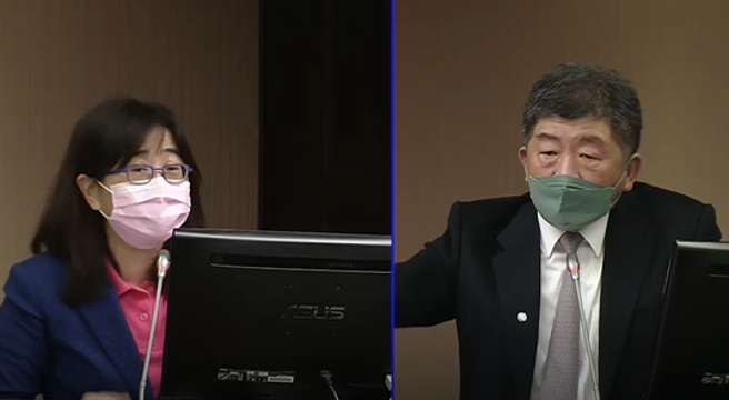 國民黨立委林奕華5日在立院質詢衛福部長陳時中。（取自立法院隨選視訊）