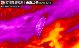 「紫色雨帶」罩台灣 梅雨季來臨 預測圖曝