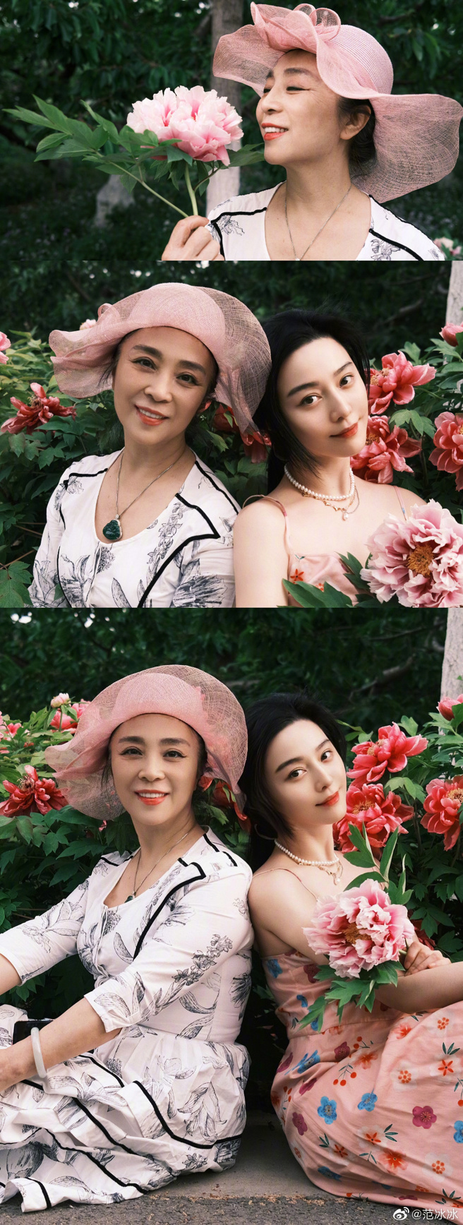 范冰冰公开与妈妈合照。（图／取材自范冰冰微博）