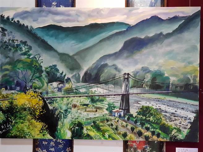「走画臺3＋9客家情—赖世荣水彩油画创作展」，即日起在花莲玉里客家生活馆展出。（赖世荣提供）
