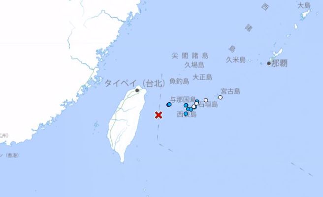 根據日本氣象廳觀測，當地時間9日下午3時23分（台灣時間2時23分），沖繩與那國島近海觀測到規模6.6地震，最大震度3。（圖／擷取自日本氣象廳官網）