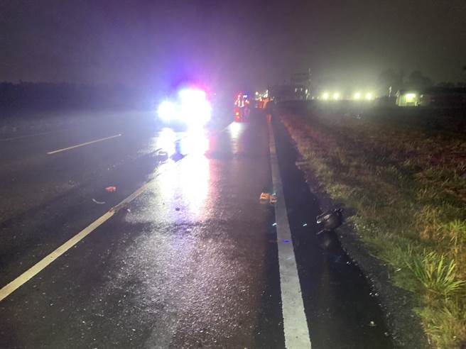 潮州跳伞场死亡车祸，老翁疑闪人擦撞摔车。(警方提供)