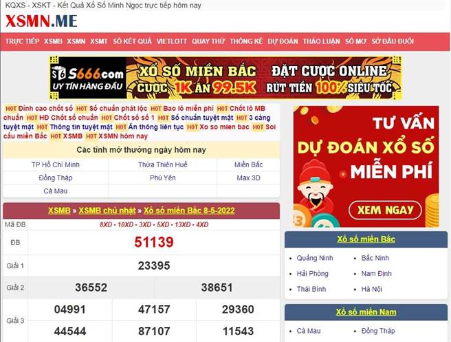 以阮姓越南籍男子為首的「越南樂透彩」賭博，聚集不特定賭客簽賭，每注賭金最少僅需5元，透過「越南樂透彩網站」每天開獎決定輸贏。(翻攝網站／吳建輝彰化傳真)