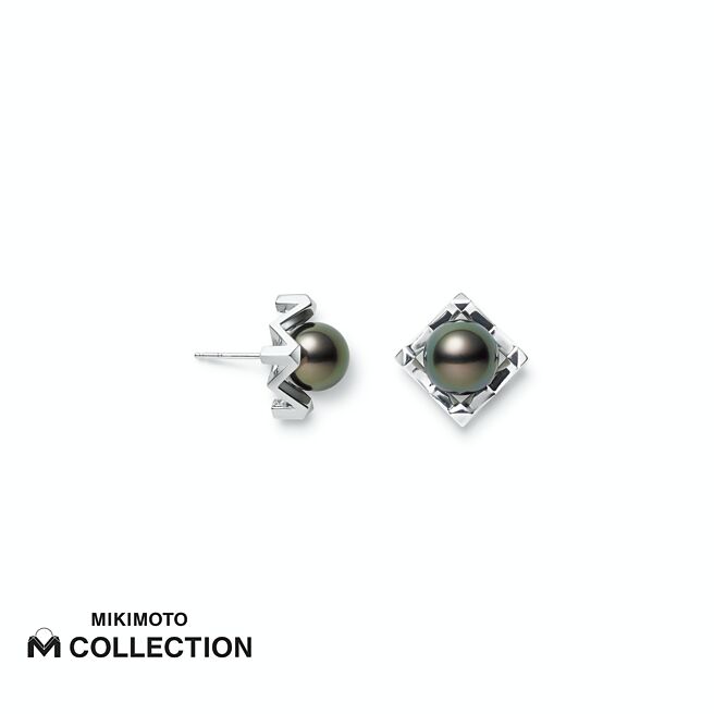 Mikimoto M Collection黑珍珠耳环，14万元。（Mikimoto提供）
