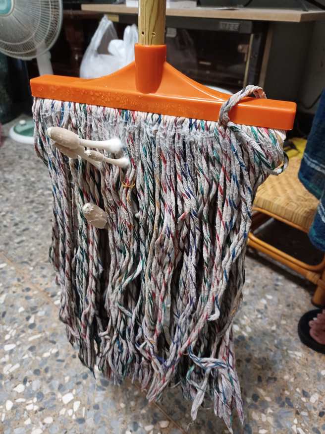 老家的拖把上竟长出菇类，网直呼：「小心有毒」。（图／翻摄自爆废公社）