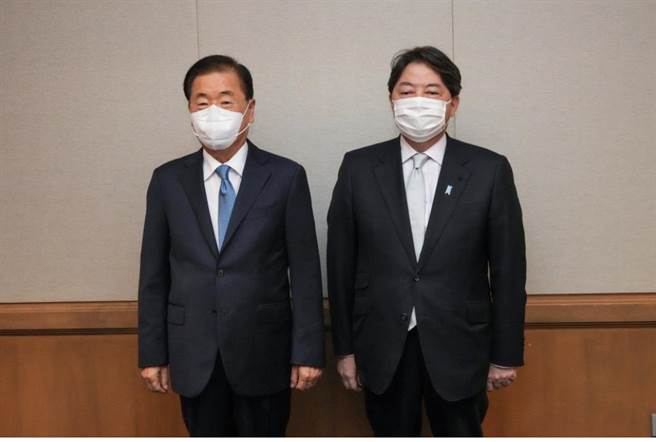 日本外務大臣林芳正（右）訪問韓國。(韓國外交部資料照)