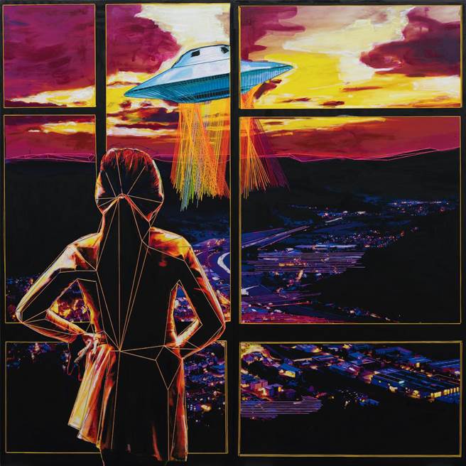 林菁菁《惊起满天星华》双联画给予观者无限想像。（林菁菁／德萨画廊提供）