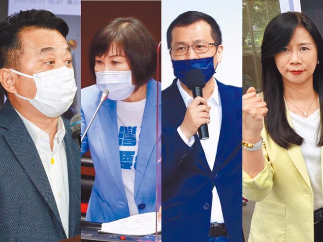 蓝营桃园市长可能参选人，左起为立委鲁明哲、立委吕玉玲、北市议员罗智强、立委万美玲。（资料照/合成图）
