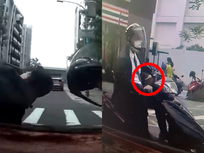 驾驶日前在路口擦撞正在滑手机的机车骑士，该骑士事后索讨15万赔偿（2万医药费、1万机车修復、月薪4万需休养3个月），让驾驶痛批离谱。（翻摄自脸书「爆料公社」）