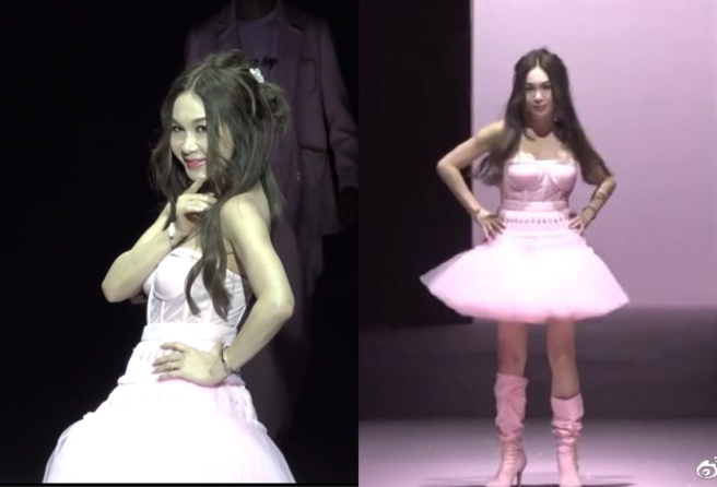 網友將溫碧霞活動當天的影片截圖上傳。（圖／微博）