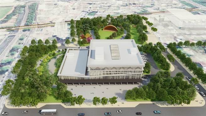 嘉义市图书馆总馆园区模拟示意图。（嘉义市政府提供／廖素慧嘉市传真）