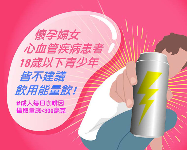 根据卫福部建议，成人每日咖啡因摄取量不应超过300毫克。（图／食药署提供）