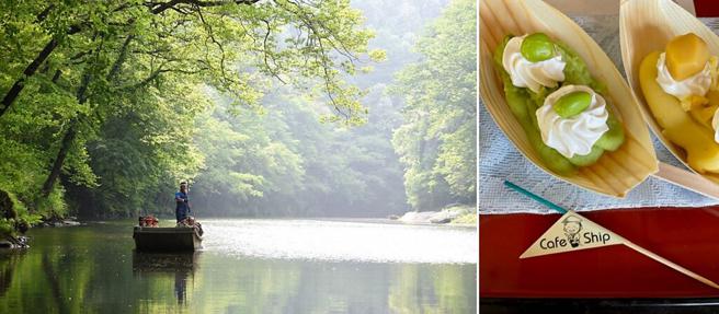 ▲疫情后来去猊鼻溪搭船前或搭船后，不妨来到溪畔的Café Ship小憩，吃一艘麻糬船留作甜蜜纪念。　图：一关市观光协会／提供