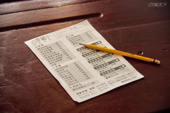 坐在小學生課桌椅真的會對菜單上可愛字樣會心一笑。(圖/行遍天下提供)