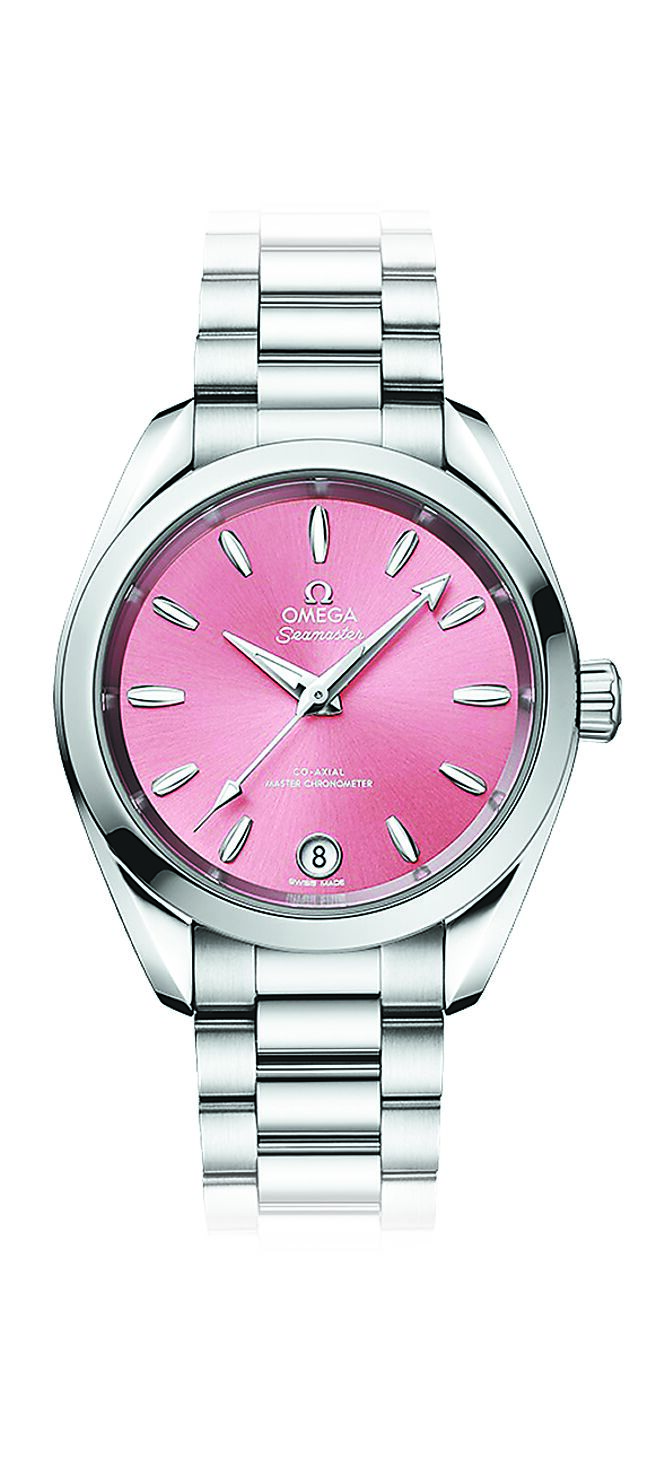 欧米茄海马AQUA TERRA 150米系列同轴擒纵34毫米大师天文台腕表，19万8000元。（OMEGA提供）