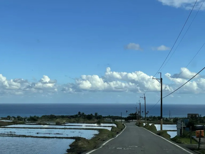 當地人推薦的真柄大道，沒有金剛大道那麼多遊客，可以無憂無慮感受梯田、藍天與比路還高的大海。(圖/行遍天下提供)