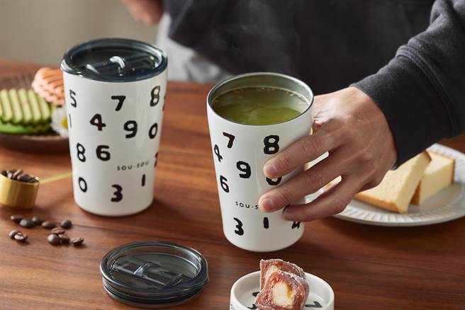 SOU‧SOU附蓋雙層不銹鋼隨手杯。（BRUNO 提供）