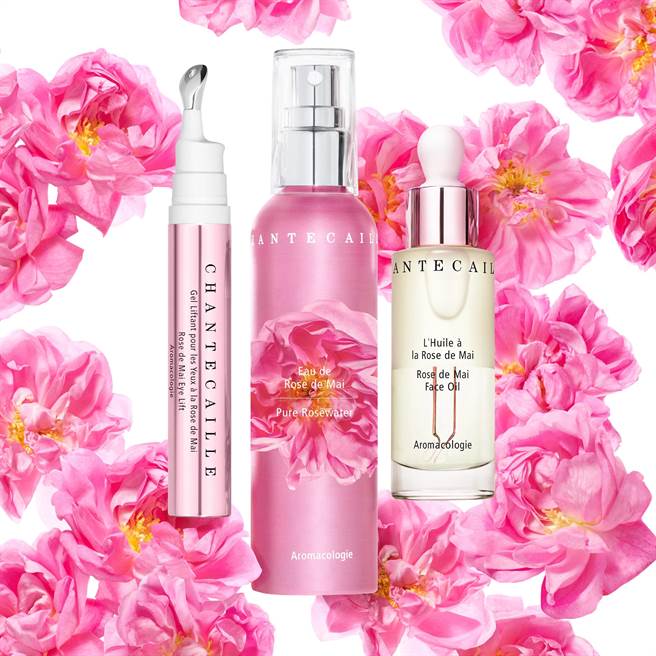 香缇卡五月玫瑰系列新品形象图 (左起)五月玫瑰花妍亮眼微晶萃、五月玫瑰花妍露 节庆限定版