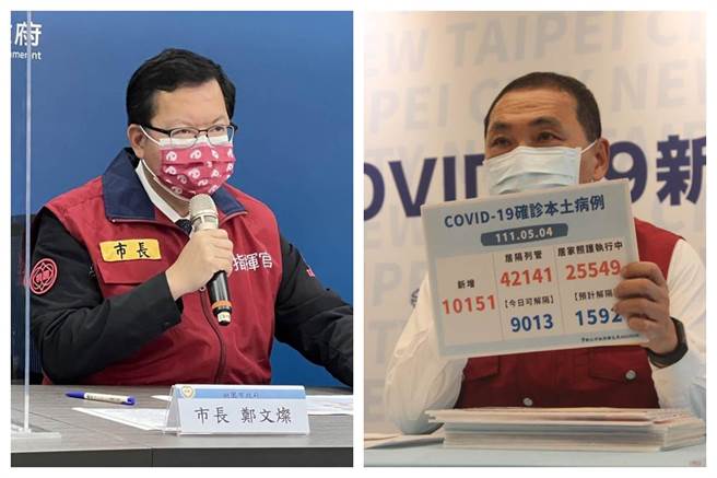 桃园市长郑文灿（左）和新北市长侯友宜（右）。（中时资料照，合成照）