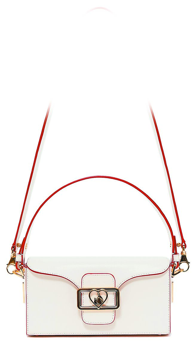 Lanvin奶白饰红边爱心logo铅笔包，6万7500元。（Lanvin提供）