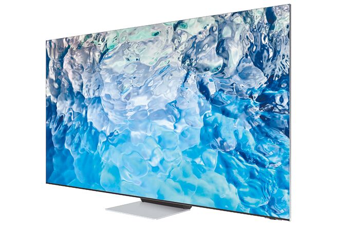 三星昨推出了全新的电视产品阵容「Neo QLED 8K量子电视」，共推出65吋、75吋及85吋等选择，定价12万9900元起。（三星提供）