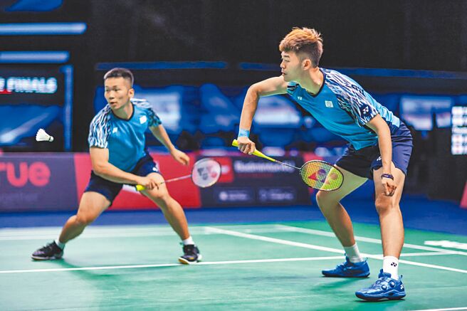 李洋（左）、王齐麟（右）在汤姆斯杯8强赛为中华队守下1点。（Badminton Photo提供）