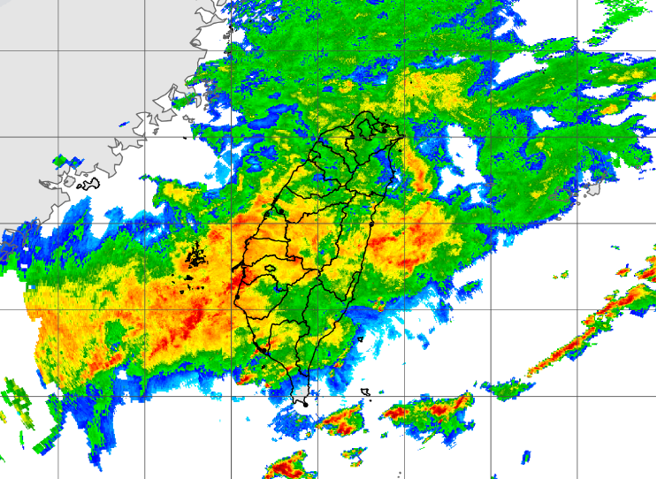 滞留锋徘徊，全台进入大雨模式，气象局发布大雨特报。（中央气象局提供）