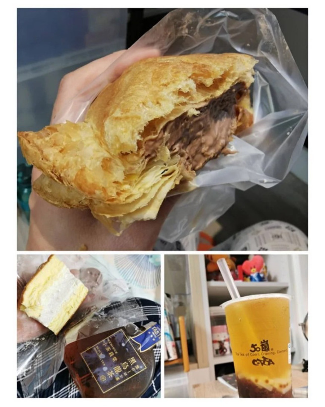 确诊在家还有下午茶。（图／翻摄自Dcard）