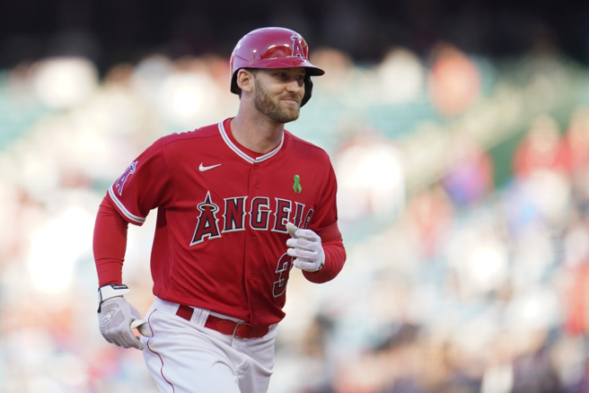 天使隊內野手泰勒韋德。（美聯社）