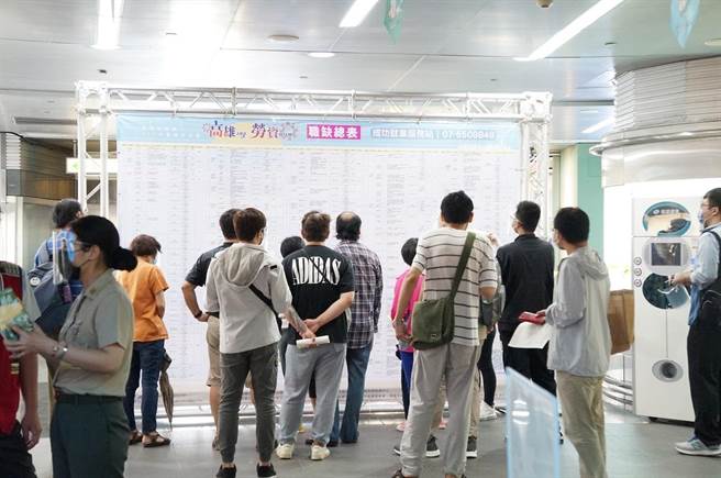 邀請企業開出多名職缺，吸引民眾前來求職應徵。（高雄市勞工局提供／崔正綱高雄傳真）