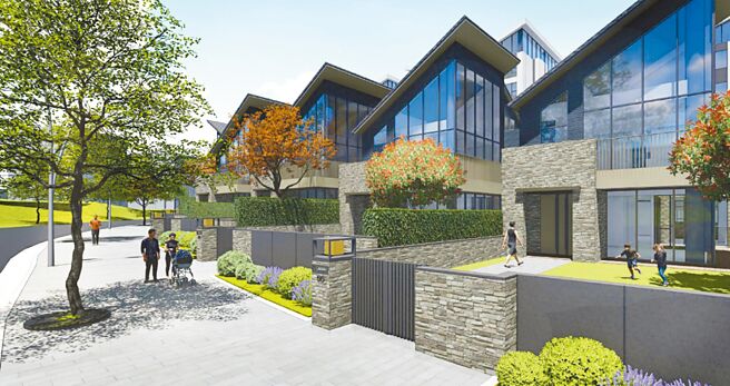 「宏道新竹帝宝」有别于传统连栋4、5楼「偽别墅」的透天设计，打造全台首见的二层独栋美式别墅社区。（业者提供）