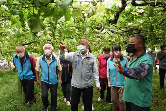 苗栗县长徐耀昌日前到卓兰镇视察灾损。（苗栗县政府提供／李京升苗栗传真）