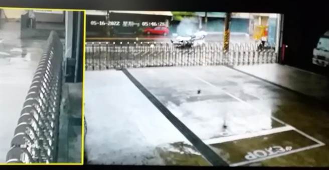 從畫面來看白色自小客車車速並不慢，警方則說是否超速仍需調查。（民眾提供／吳建輝彰化傳真）