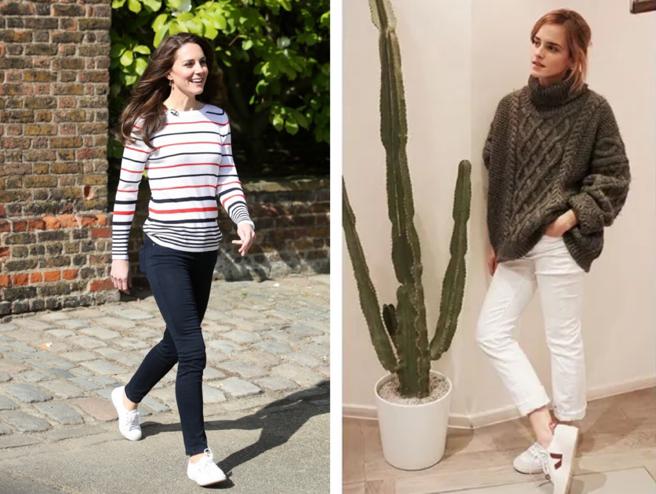 一年四季都百搭的3双小白鞋。(图/翻摄自Superga、@emmawason IG)