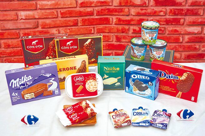 家乐福缤纷冰品节，大玩联名、復古风。（家乐福提供）