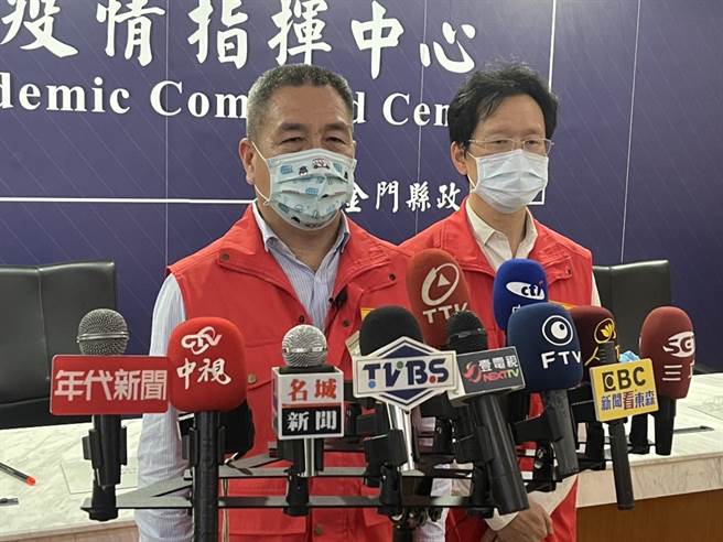 金門今天新增新冠確診164例，再創單日最高紀錄。縣府下午直播說明最新疫情狀況。（縣府提供）