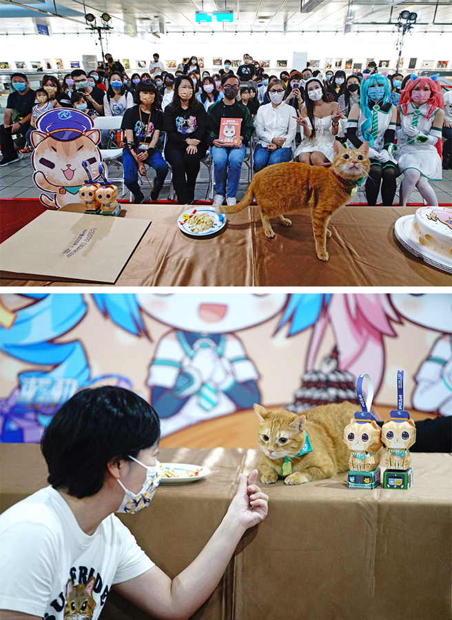 全臺湾最年轻可爱的高捷桥头糖厂站站长蜜柑，日前和粉丝们一起共度2岁生日。(摄影/曾信耀)
