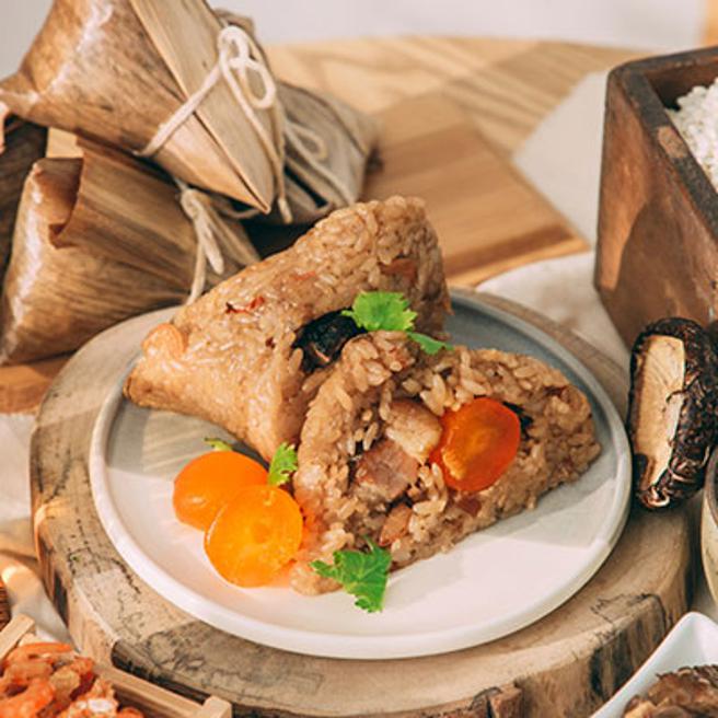 京站的来包粽「黄金幸福粽」，5入享早鸟价390元。（京站提供）