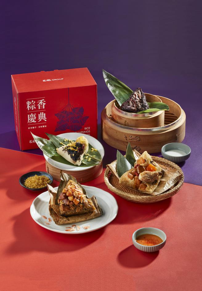 统一时代百货台北店的大心瓦城粽香庆典「品牌跨界飘香粽」，6入推荐价950元。（统一时代百货台北店提供）