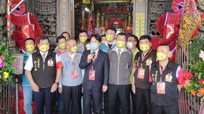 副总统赖清德为同党参选人打气让徐耀昌数度尷尬。（李京升摄）