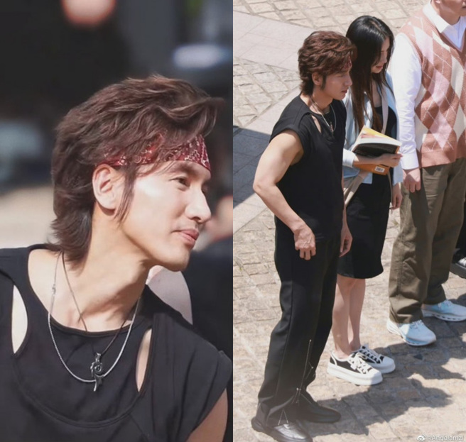 45岁言承旭再扮道明寺，与33岁Angelababy站在一起无违和。（图／微博）