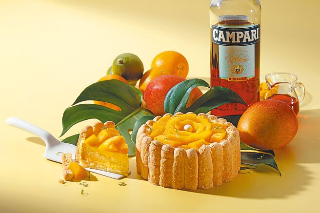 夢卡朵「初夏芒果夏洛特」以金巴利酒增香，特色香氣收服饕客味蕾。（夢卡朵提供）飲酒過量有害健康