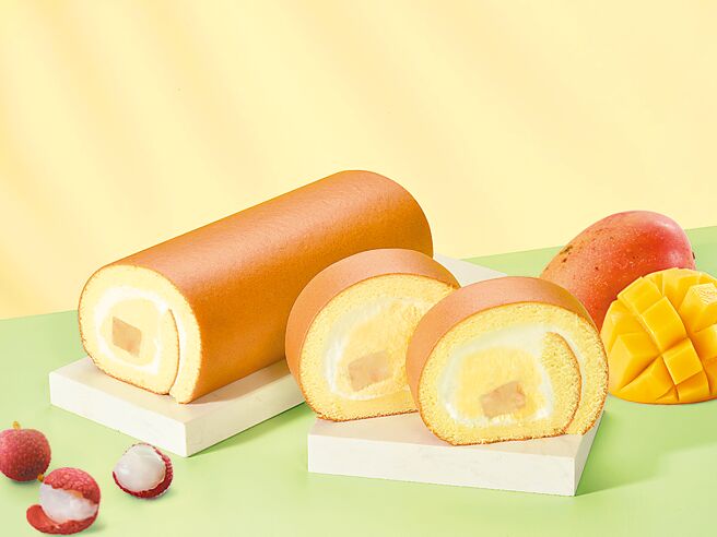 亞尼克推限定款「芒果荔枝生乳捲」，荔枝與芒果交融甜而不膩。（亞尼克提供）