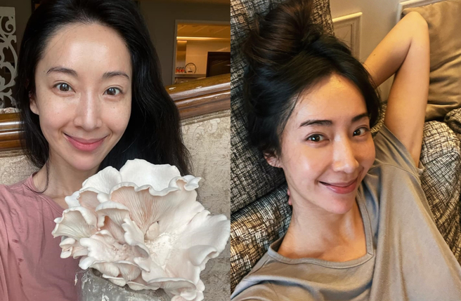 隋棠自曝康復后（右图），眉毛浓了一倍。（图／翻摄自隋棠 Sonia Sui脸书）