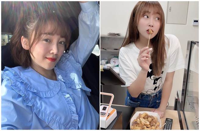 张文绮斜杠当老板，日前在台中开咸酥鸡店。（张文绮提供）